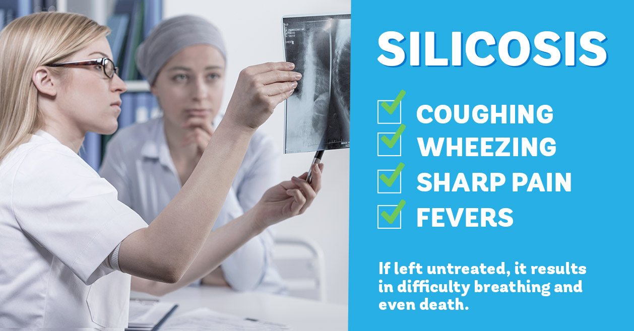 Silicosis is something more closely related to the construction industry, where workers breathe in silica dust from construction materials